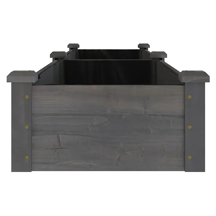Furnicato Hochbeet - 240 x 45 x 25 cm, Holz, Grau - Dunkelgraues Hochbeet aus Holz, leer.
