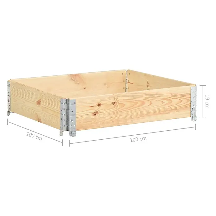Furnicato Hochbeet - 100 x 100 x 19 cm, Holz, Braun - Quadratisches Hochbeet aus Naturkiefernholz mit Metallschanieren, 100x100x19 cm.
