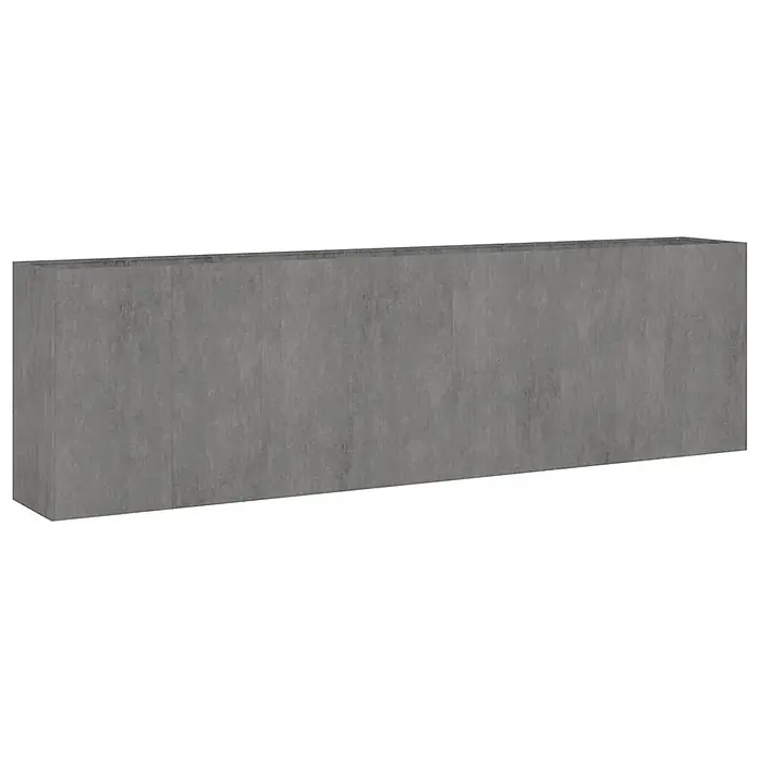 Furnicato Hochbeet - 280 x 40 x 80 cm, Stahl, Braun - Rechteckiger grauer Pflanzkübel in Betonoptik.
