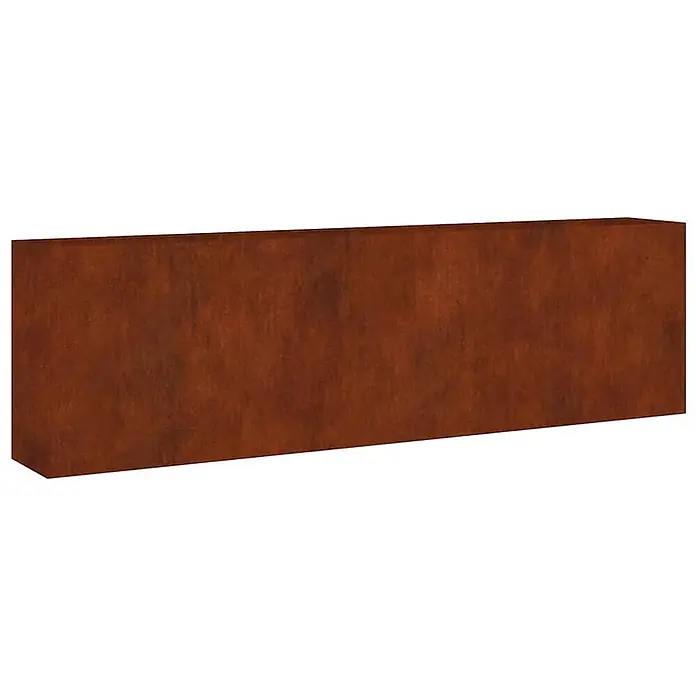 Furnicato Hochbeet - 280 x 40 x 80 cm, Stahl, Braun - Langer rechteckiger Pflanzkübel aus Cortenstahl mit Rost-Finish.