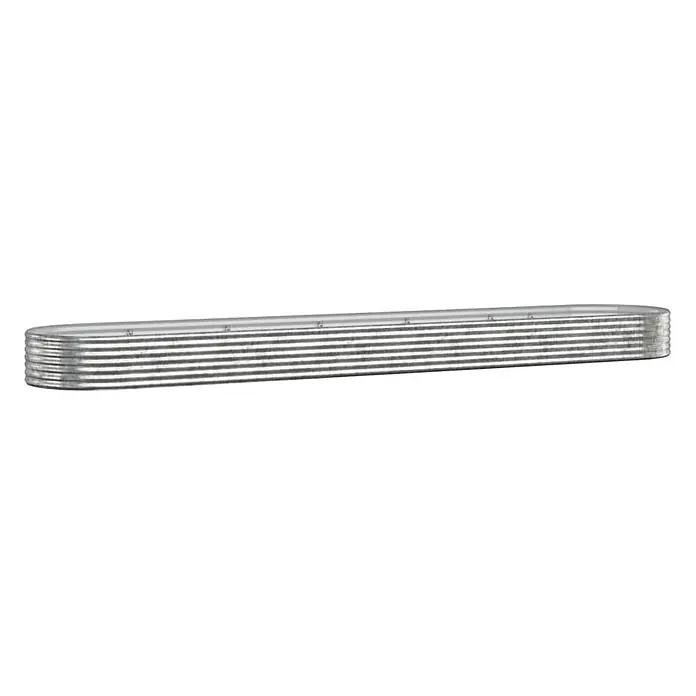 Furnicato Hochbeet - 507 x 100 x 36 cm, Stahl, Silber - Langes, ovales Hochbeet aus gewelltem Metall in Silber.