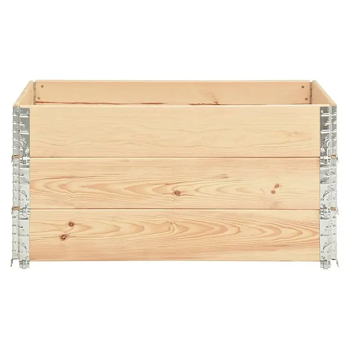 Furnicato Hochbeet - 120 x 80 x 19 cm, Holz, Braun - Hochbeet/Palettenaufsatz aus hellem Naturholz mit Metalleckscharnieren.