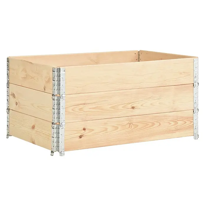 Furnicato Hochbeet - 120 x 80 x 19 cm, Holz, Braun - Helles Hochbeet aus Holz mit Metalleckscharnieren für Pflanzen oder Kompostierung.
