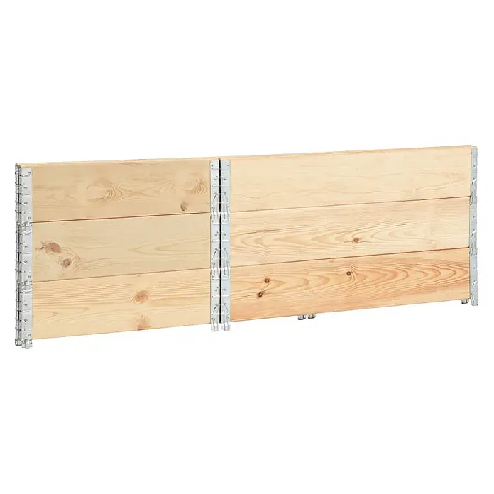 Furnicato Hochbeet - 120 x 80 x 19 cm, Holz, Braun - Helle Holzpalettenaufsatzrahmen, aus mehreren Brettern mit Metallscharnieren, zur Palettenhöhenerweiterung oder für Hochbeete.