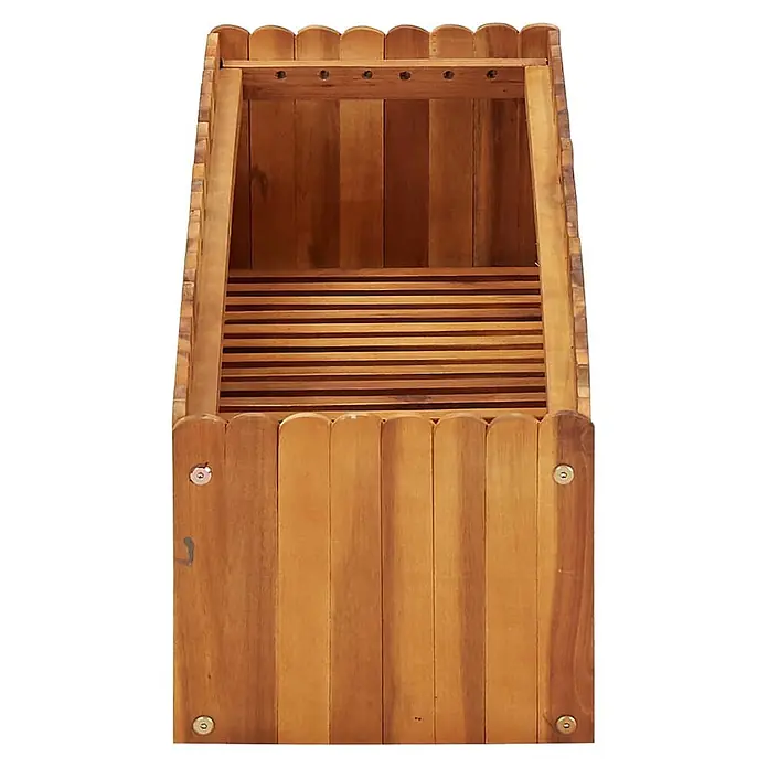 Furnicato Hochbeet - 100 x 30 x 25 cm, Holz, Braun - Braunes Holz-Pflanzgefäß mit Lattenboden, zum Gärtnern.