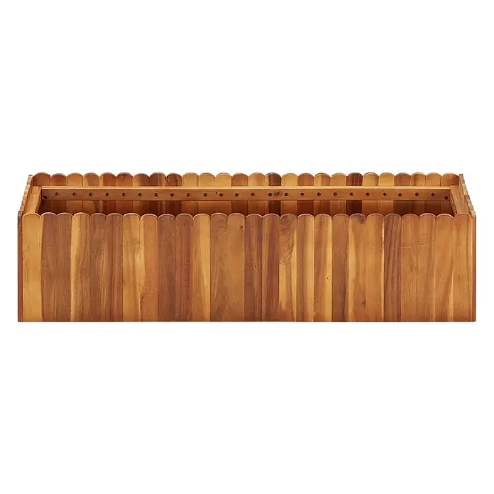 Furnicato Hochbeet - 100 x 30 x 25 cm, Holz, Braun - Rechteckiger Blumenkasten aus Holz mit geschwungenen Kanten.