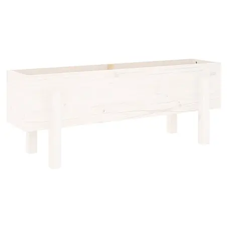 Furnicato Hochbeet aus Kiefernholz, Weiß, 101 x 30 x 38 cm