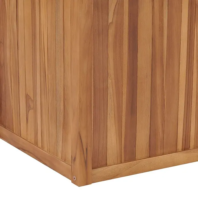 Furnicato Hochbeet - 50 x 100 x 50 cm, Holz, Braun - Ecke eines natürlichen Holzbehälters oder Pflanzgefäßes mit vertikalen Lamellen und verstärktem Boden.