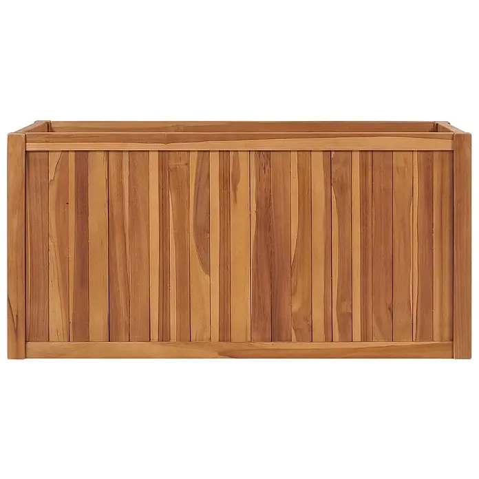 Furnicato Hochbeet - 50 x 100 x 50 cm, Holz, Braun - Rechteckiger Pflanzkasten aus Teakholz mit vertikalen Latten.