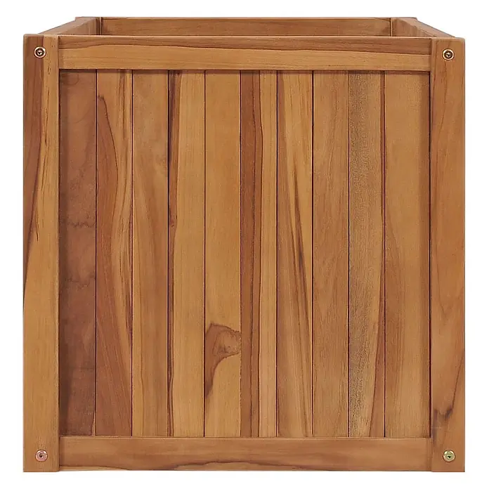 Furnicato Hochbeet - 50 x 100 x 50 cm, Holz, Braun - Quadratischer Pflanzkasten aus hellem Holz mit vertikalen Latten.