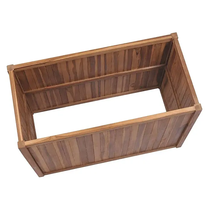 Furnicato Hochbeet - 50 x 100 x 50 cm, Holz, Braun - Rechteckiger Pflanzkasten aus naturfarbenem Holz mit Lattenseiten.