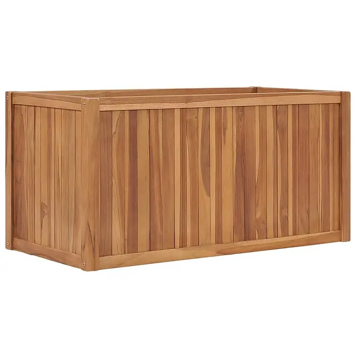 Furnicato Hochbeet - 50 x 100 x 50 cm, Holz, Braun - Rechteckiger Pflanzkasten aus natürlichem Teakholz.