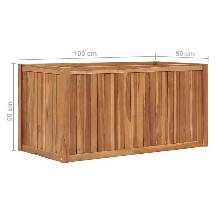 Furnicato Hochbeet - 50 x 100 x 50 cm, Holz, Braun - Rechteckiger hölzerner Blumenkasten mit Lattenwänden, 100 cm lang, 50 cm breit und 50 cm hoch.