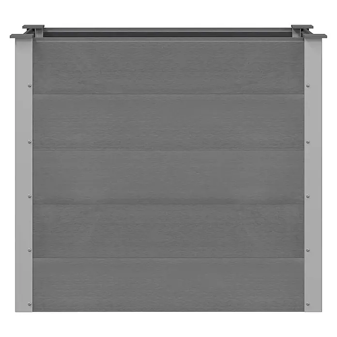 Furnicato Hochbeet - 50 x 100 x 91 cm, Verbundwerkstoff, Grau - Dunkelgraue WPC-Hochbeetplatte mit horizontalen Lamellen und hellgrauen Metallstützen.