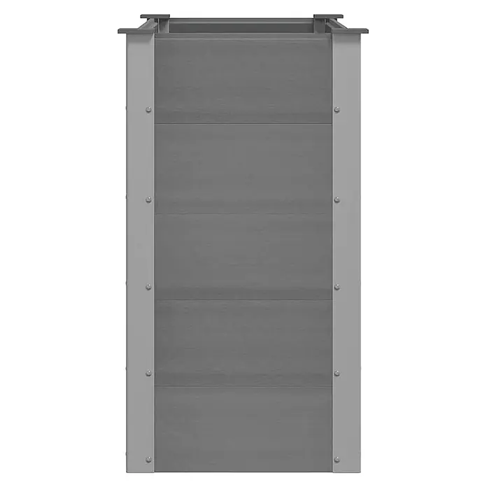 Furnicato Hochbeet - 50 x 100 x 91 cm, Verbundwerkstoff, Grau - Dunkelgraues Hochbeet mit hellgrauen Metalleckpfosten und sichtbaren Schrauben.