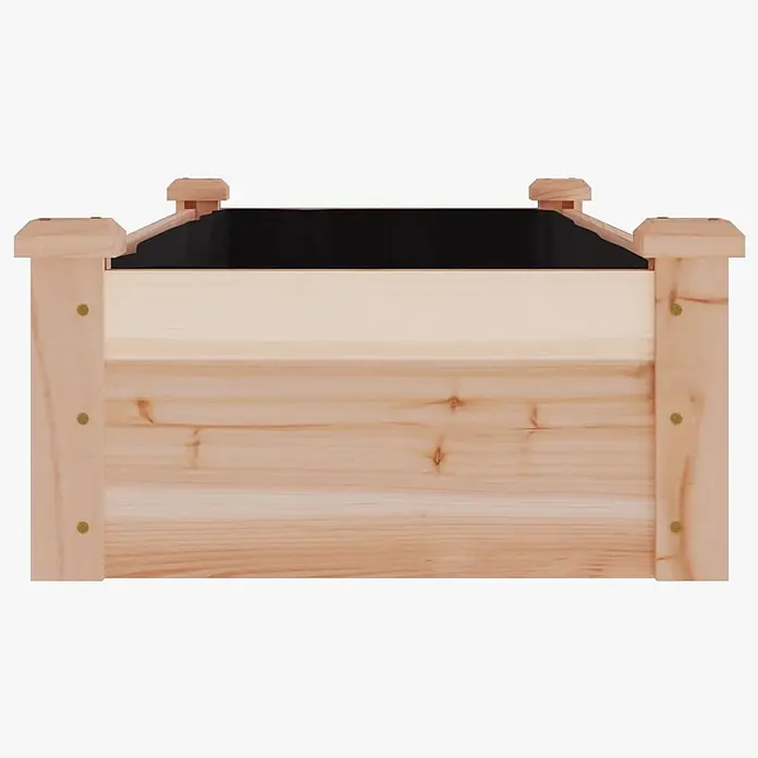 Furnicato Hochbeet - 45 x 120 x 25 cm, Holz, Natur - Hölzernes Hochbeet mit schwarzem Inneneinsatz.