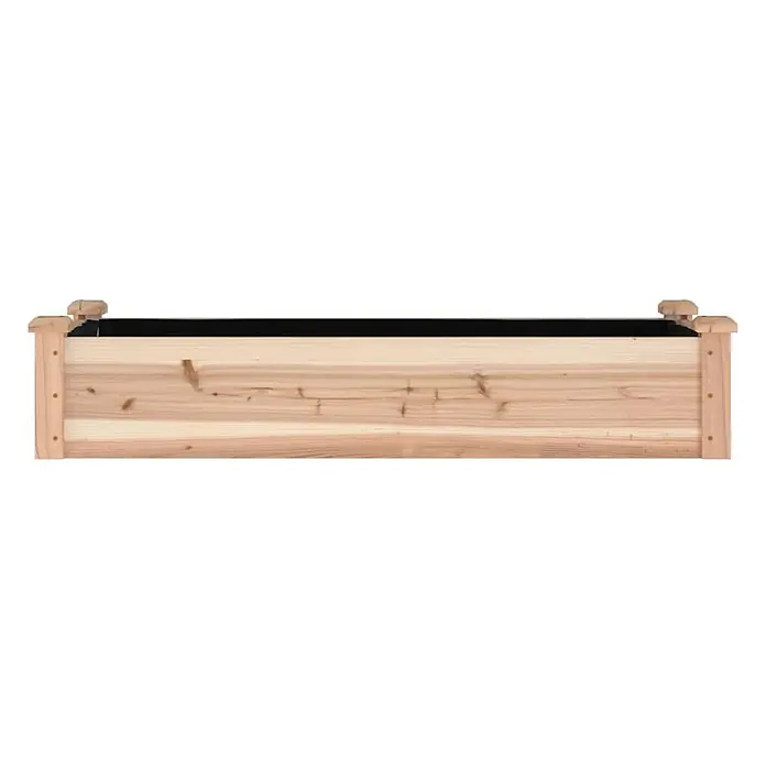 Furnicato Hochbeet - 45 x 120 x 25 cm, Holz, Natur - Rechteckiger Pflanzkasten aus hellem Holz mit schwarzer Innenverkleidung.