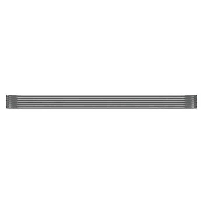 Furnicato Hochbeet - 507 x 100 x 36 cm, Stahl, Grau - Graues Wellblechpaneel mit horizontalen Rillen.