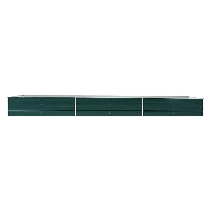 Furnicato Hochbeet - 480 x 80 x 45 cm, Stahl, Grün - Langes, rechteckiges, dunkelgrünes Hochbeet aus Metall mit mehreren Paneelen.