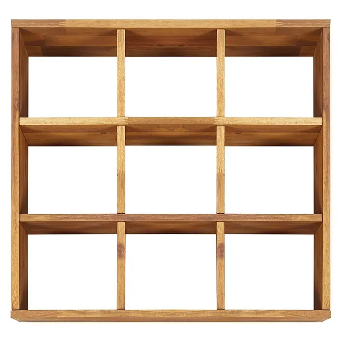 Furnicato Hochbeet - 60 x 60 x 15 cm, Holz, Beige - Würfelregal aus Naturholz mit neun Fächern zur Aufbewahrung und Präsentation.