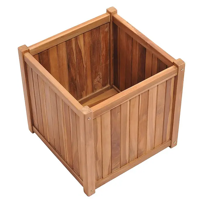 Furnicato Hochbeet - 50 x 50 x 50 cm, Holz, Braun - Quadratischer Pflanzkübel aus Holz in natürlicher Holzoptik.