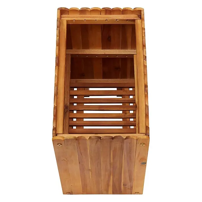 Furnicato Hochbeet - 30 x 50 x 50 cm, Holz, Braun - Pflanzkasten aus Naturholz mit Lattenseiten und geschwungenen Zierkanten.
