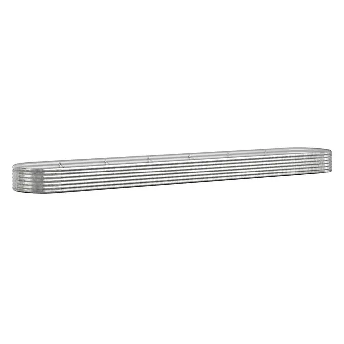 Furnicato Hochbeet - 544 x 544 x 36 cm, Stahl, Silber - Langes, ovales Hochbeet aus Wellblech.