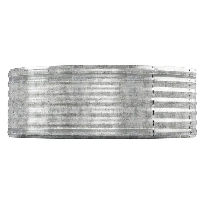 Furnicato Hochbeet - 544 x 544 x 36 cm, Stahl, Silber - Pflanzgefäß aus gewelltem verzinktem Stahl.