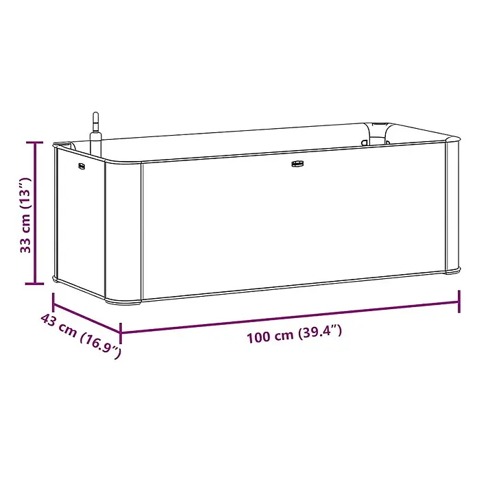 Furnicato Hochbeet - 43 x 100 x 33 cm, Kunststoff, Mokka - Rechteckiger Pflanzkübel mit den Maßen 100 cm L x 43 cm B x 33 cm H.