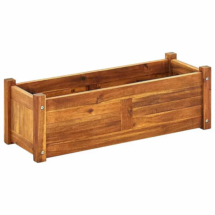 Furnicato Hochbeet - 46.200 x 76 x 25 cm, Holz, Braun - Rechteckiger Pflanzkasten aus Holz.
