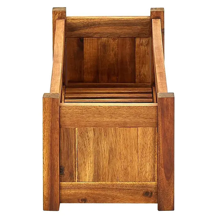 Furnicato Hochbeet - 46.200 x 76 x 25 cm, Holz, Braun - Pflanzkasten aus braunem Akazienholz mit Lattenboden.