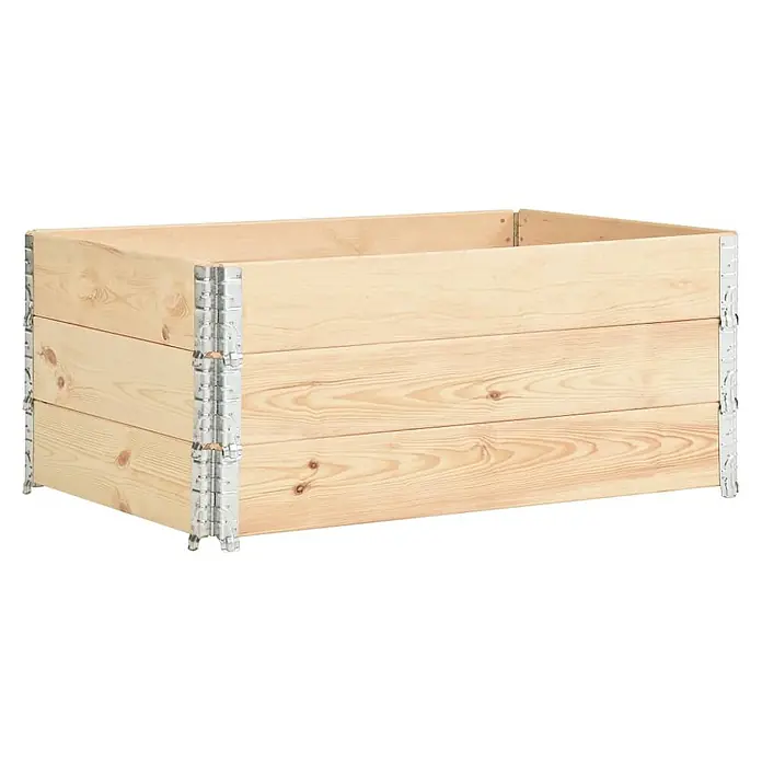 Furnicato Hochbeet - 150 x 100 x 19 cm, Holz, Braun - Heller Holz-Palettenaufsatz oder Hochbeet mit Metallscharnieren.