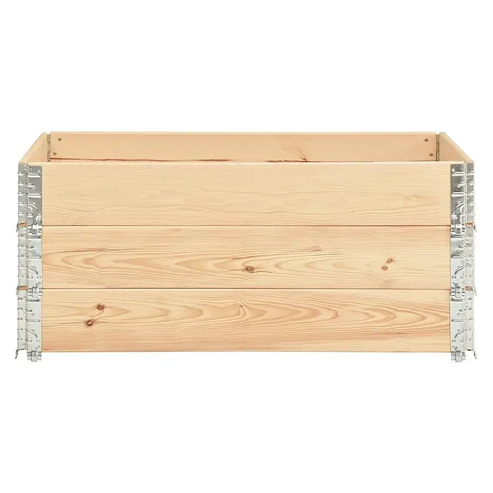 Furnicato Hochbeet - 150 x 100 x 19 cm, Holz, Braun - Stapelbarer Hochbeet-Rahmen aus Holz mit Metallscharnieren.