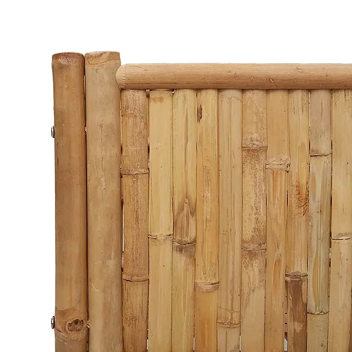Furnicato Hochbeet - 90 x 35 x 70 cm, Naturmaterialien, Braun - Teil eines hellbraunen Bambuszaunfeldes mit vertikalen Stäben und einer oberen Querstrebe.