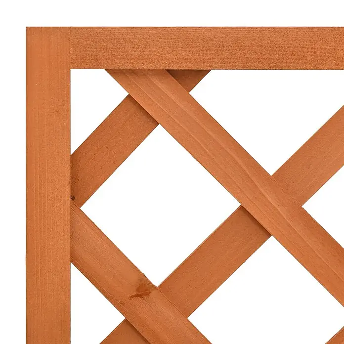 Furnicato Hochbeet - Holz, Orange - Braunes Holzspalier mit diagonalem Gittermuster.