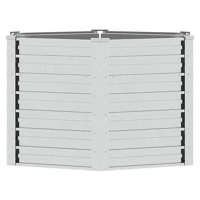 Furnicato Hochbeet - 129 x 129 x 77 cm, Stahl, Silber - Eckiges Hochbeet aus hellgrauem verzinktem Stahl zum Anbau von Pflanzen.