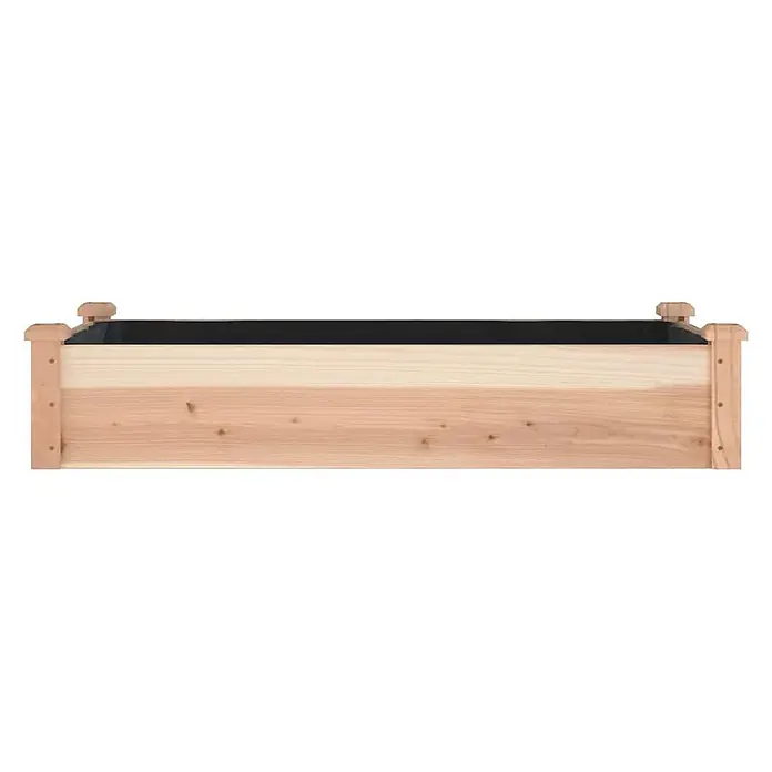 Furnicato Hochbeet - 120 x 60 x 25 cm, Holz, Natur - Rechteckiges Hochbeet aus hellem Holz mit schwarzer Innenauskleidung.