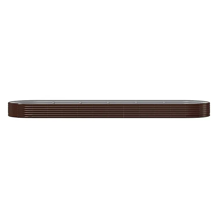Furnicato Hochbeet - 523 x 140 x 36 cm, Stahl, Braun - Langes, braunes Hochbeet aus gewelltem Metall mit ovaler Form.