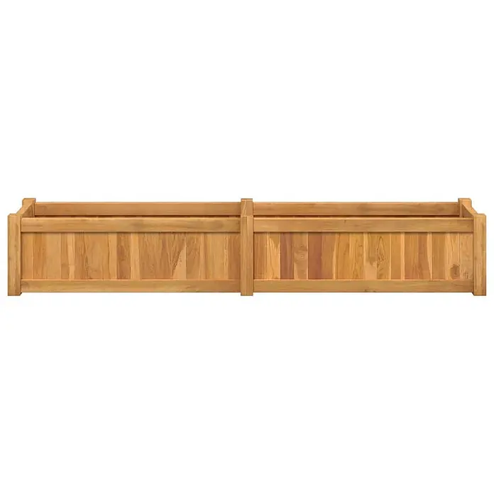 Furnicato Hochbeet - 30 x 150 x 25 cm, Holz, Braun - Zwei miteinander verbundene rechteckige Holzpflanzgefäße.