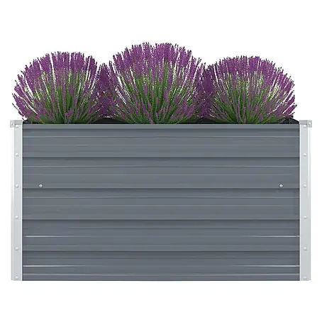vidaXL Hochbeet 100 x 100 x 45 cm Verzinkter Stahl Grau