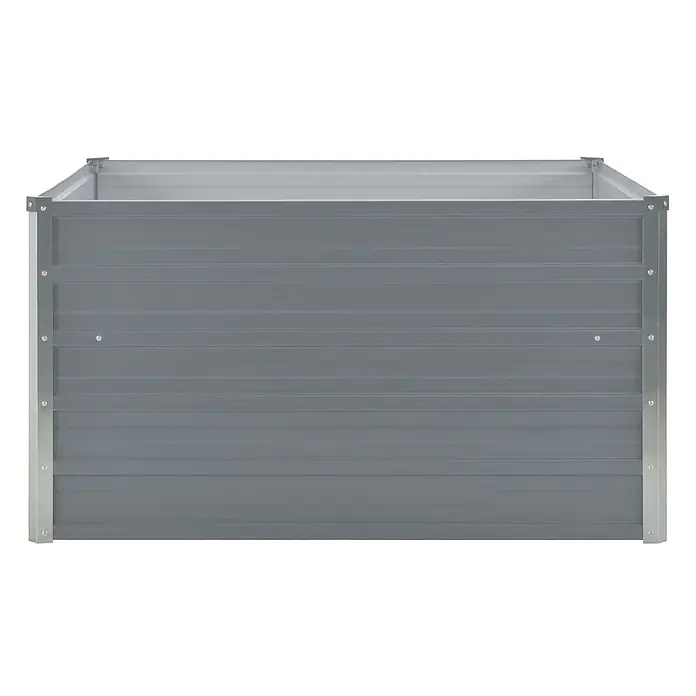 Furnicato Hochbeet verzinkter Stahl - 100 x 100 x 45 cm, Metall, Grau - Graues Metall-Hochbeet.