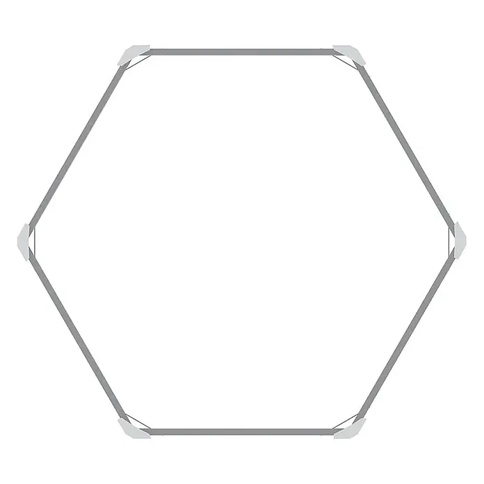 Furnicato Hochbeet - 129 x 129 x 77 cm, Stahl, Anthrazit - Sechseckiger Rahmen aus grauen Stangen, verbunden durch hellgraue Eckverbinder.