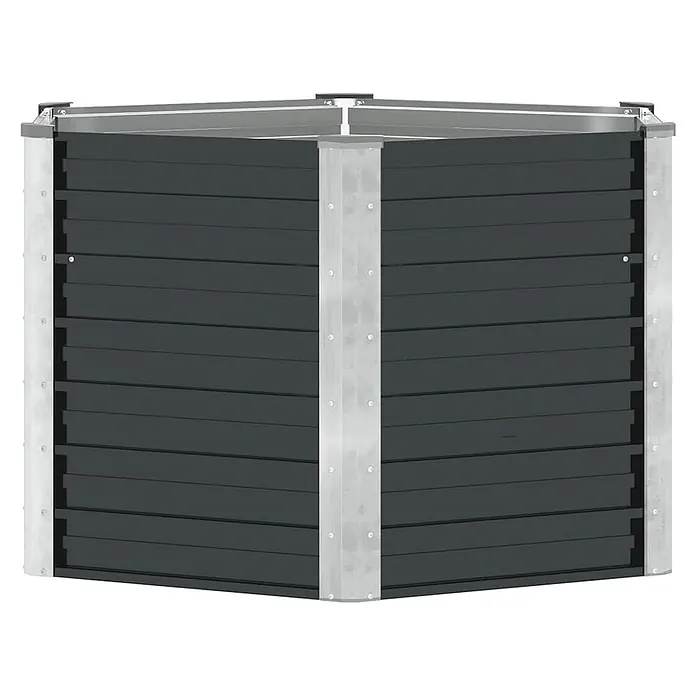 Furnicato Hochbeet - 129 x 129 x 77 cm, Stahl, Anthrazit - Modulares Hochbeet mit dunkelgrauen Lamellen und verzinkten Stahleckpfosten.