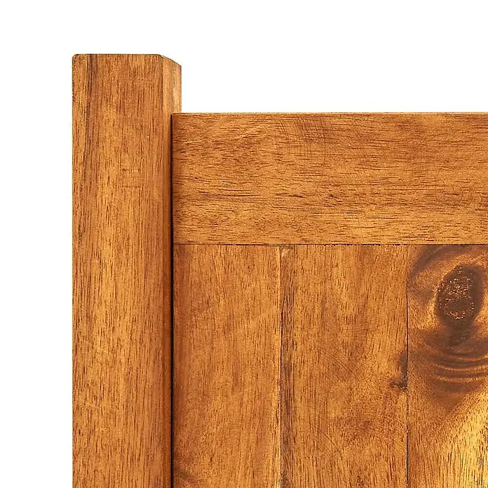 Furnicato Hochbeet - 25 x 50 x 25 cm, Holz, Braun - Detail eines warmbraunen Holzmöbels mit vertikalem Pfosten und horizontalen Paneelen mit sichtbarer Maserung.