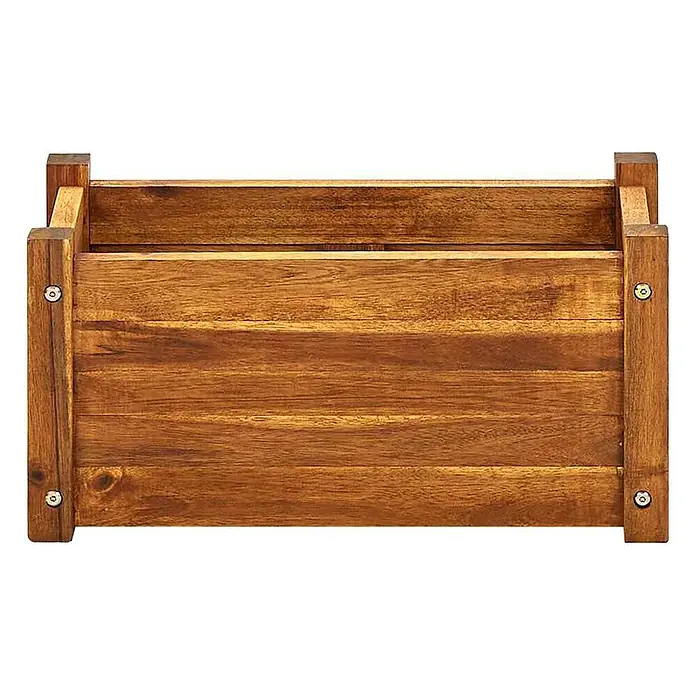 Furnicato Hochbeet - 25 x 50 x 25 cm, Holz, Braun - Mittelbraune Holzkiste mit Lattenseiten und sichtbaren Befestigungen.