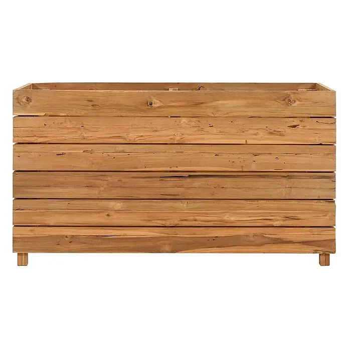 Furnicato Hochbeet - 100 x 40 x 55 cm, Holz, Braun - Gestreifter Holzpflanzkasten auf kleinen Füßen.
