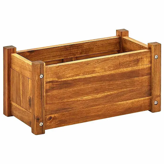 Furnicato Hochbeet - 25 x 50 x 25 cm, Holz, Braun - Robuster rechteckiger Pflanzkasten aus braunem Holz, ideal für Pflanzen oder zur Aufbewahrung.