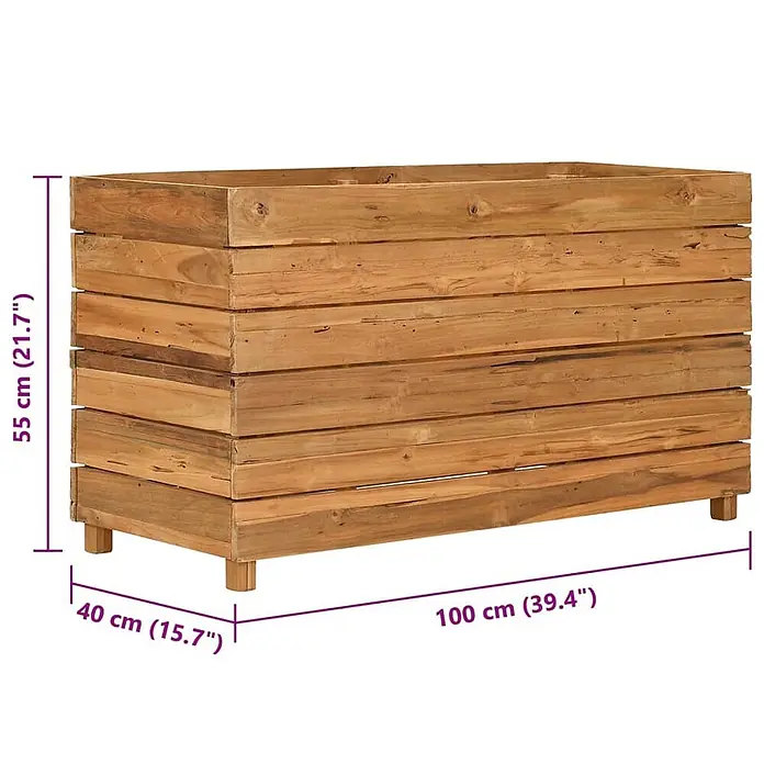 Furnicato Hochbeet - 100 x 40 x 55 cm, Holz, Braun - Rechteckiger brauner Pflanzkasten aus Holz auf kurzen Beinen.