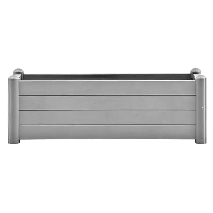 Furnicato Hochbeet - 100 x 43 x 35 cm, Kunststoff, Grau - Grauer Latten-Pflanzkasten mit abgerundeten Eckpfosten.