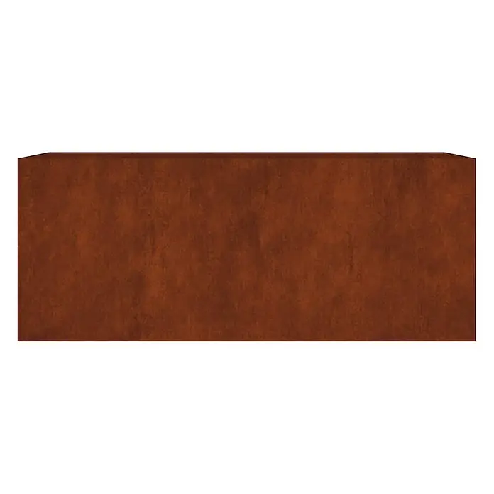 Furnicato Hochbeet - 80 x 200 x 80 cm, Stahl, Braun - Dunkel rotbrauner, rechteckiger Cortenstahl-Pflanzkübel mit verwitterter Oberfläche.